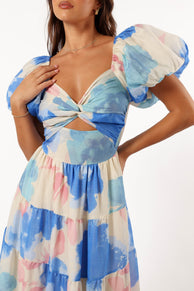 DRESSES @Davis Midi Dress - Blue Floral