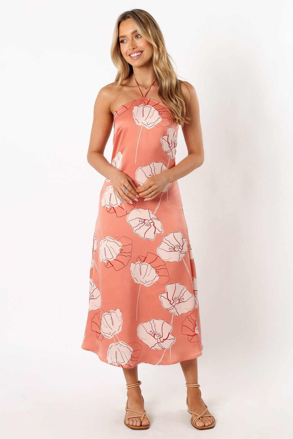DRESSES @Deana Halterneck Midi Dress - Rose Floral