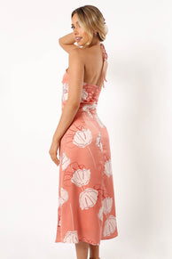 DRESSES @Deana Halterneck Midi Dress - Rose Floral