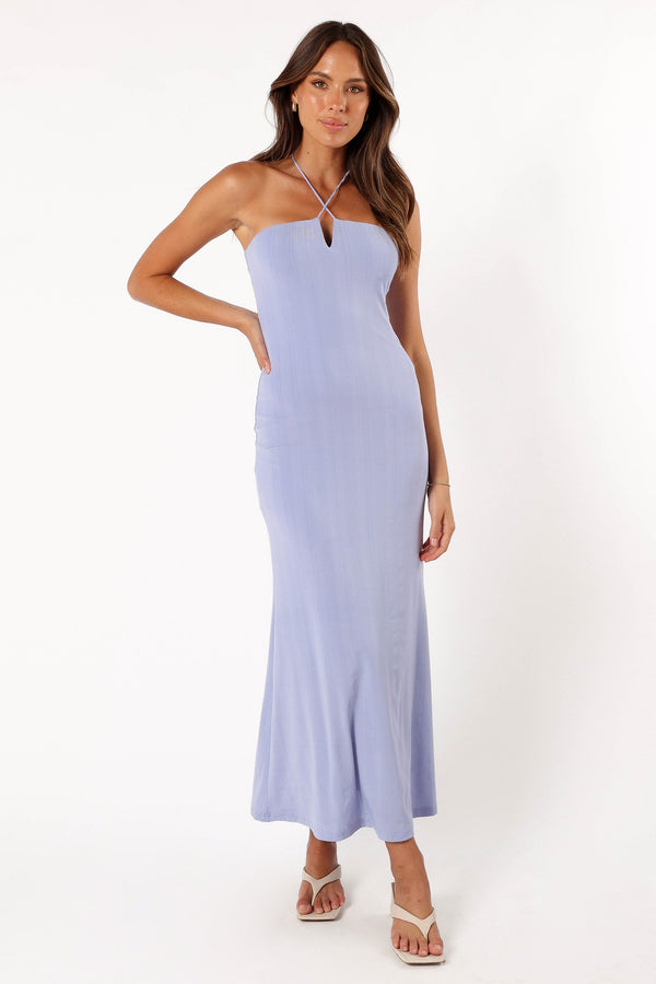 DRESSES @Declan Halterneck Maxi Dress - Blue