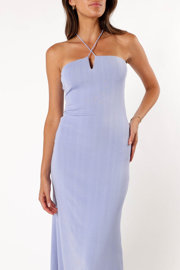 DRESSES @Declan Halterneck Maxi Dress - Blue