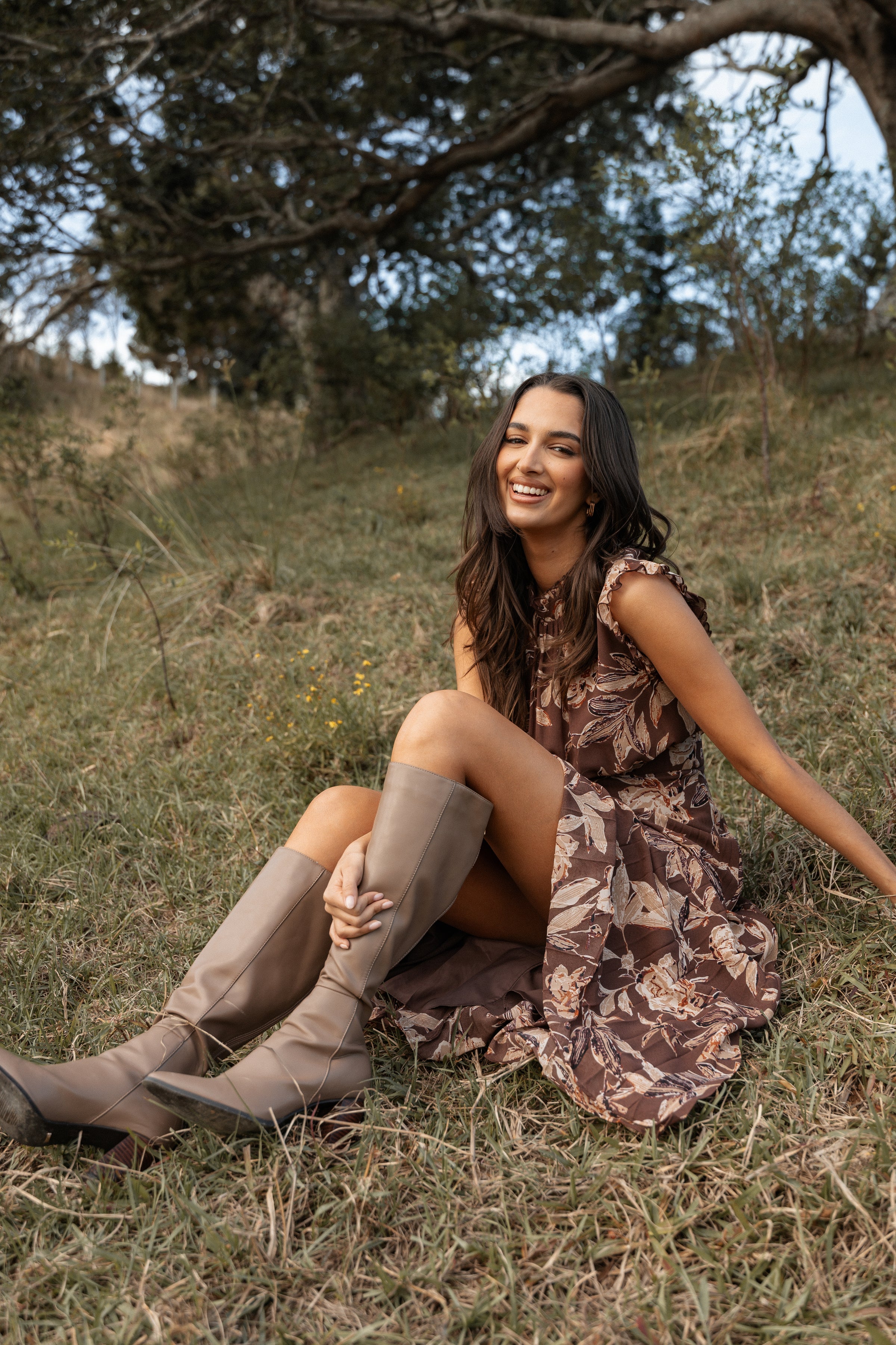 DRESSES Delphine Maxi Dress - Brown Floral