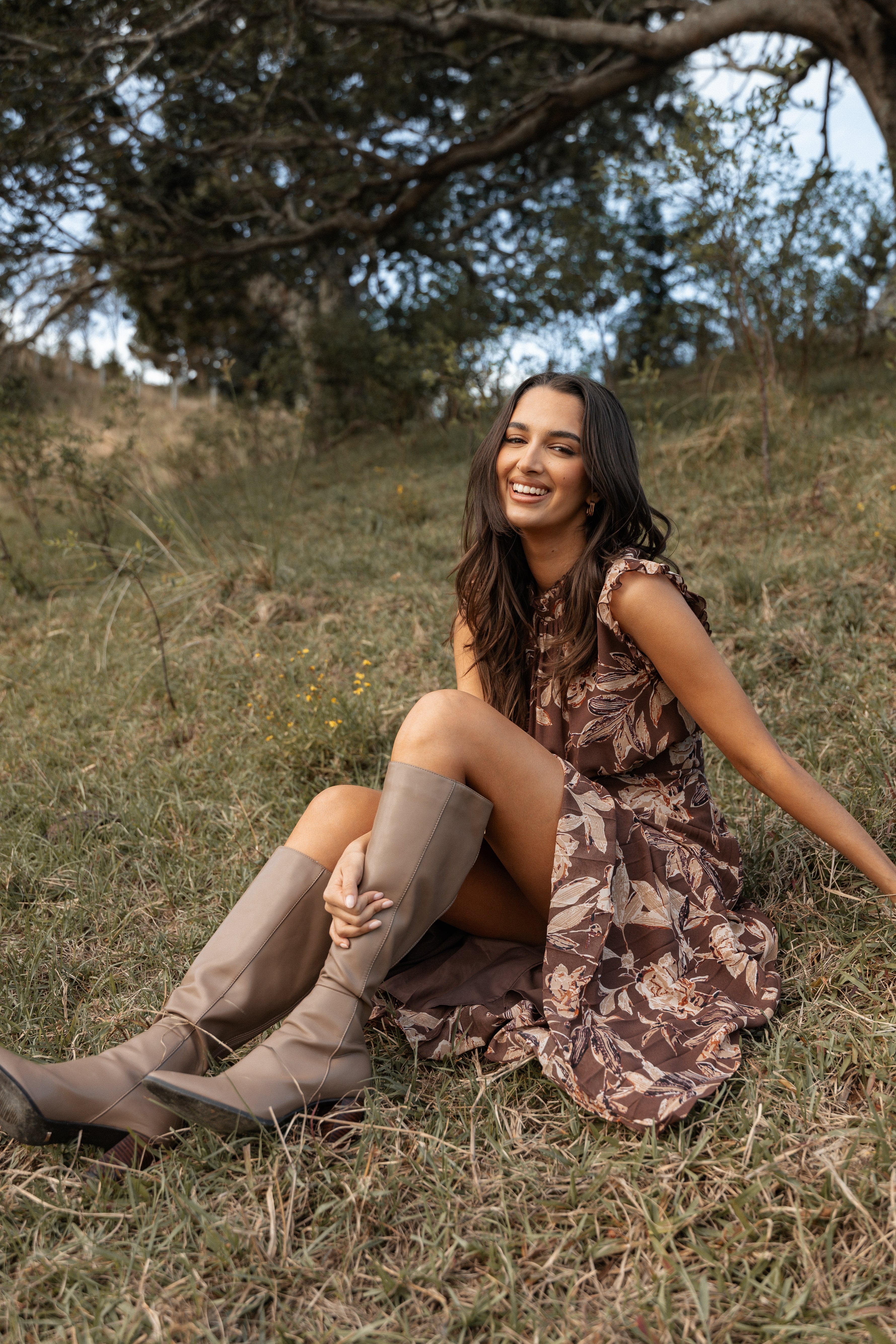 DRESSES Delphine Maxi Dress - Brown Floral