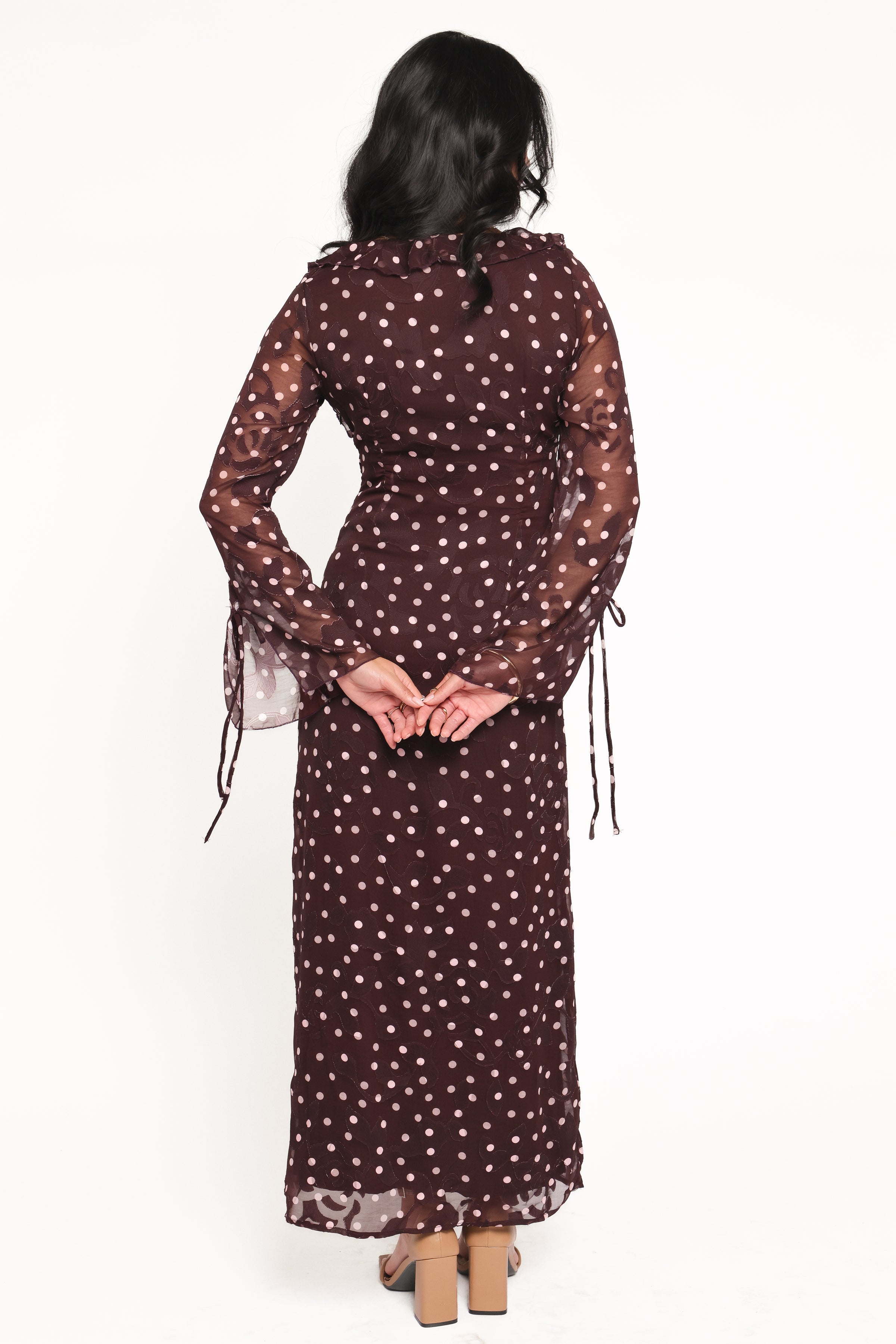 DRESSES Delta Maxi Dress - Plum Polka Dot