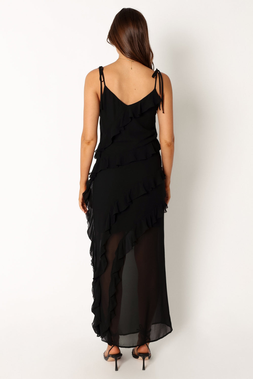 DRESSES @Demi Ruffle Maxi Dress - Black