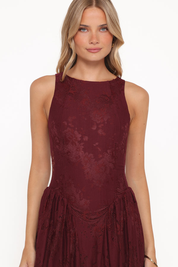 DRESSES Denny Maxi Dress - Burgundy