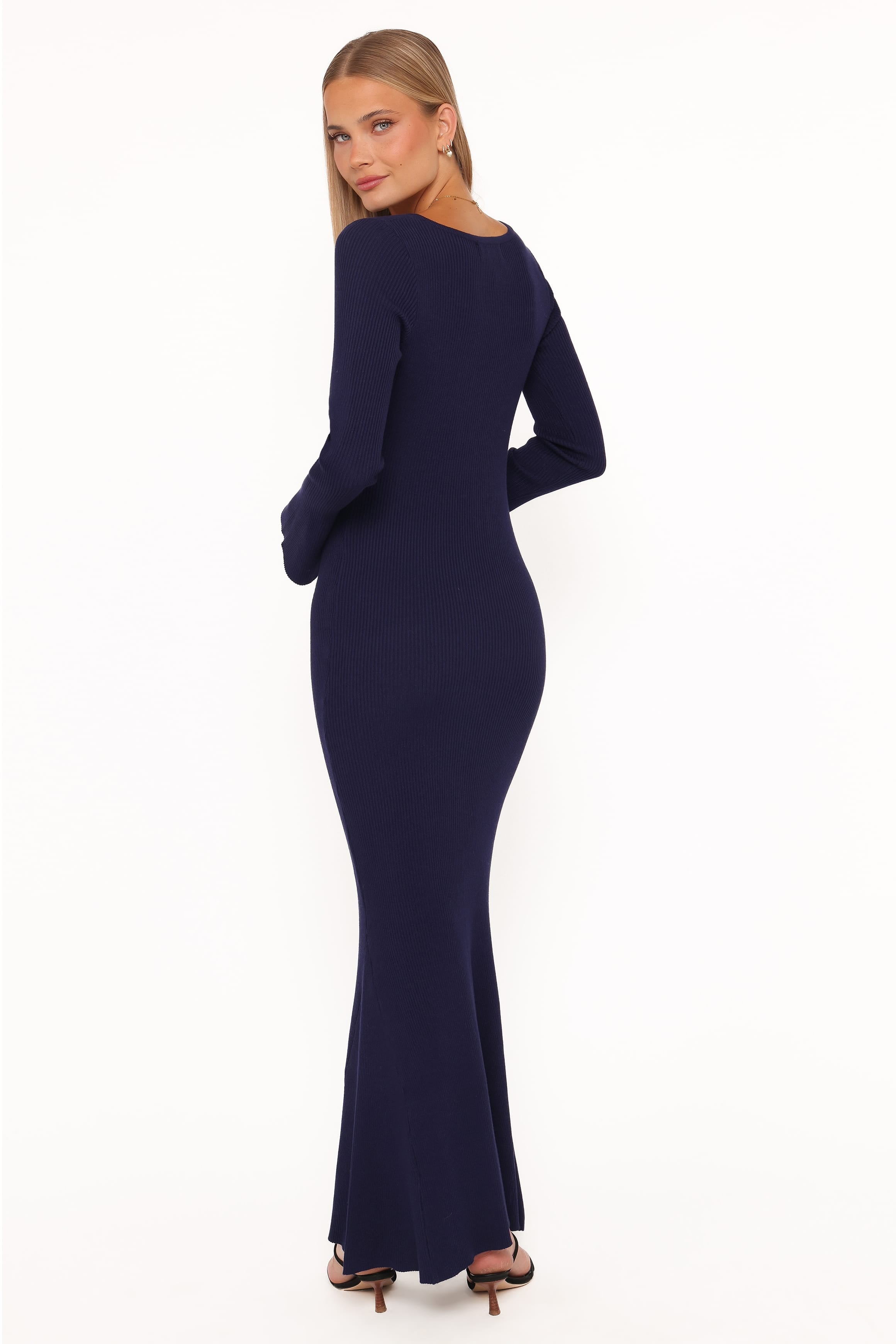 DRESSES Desley Knit Long Sleeve Maxi Dress - Navy