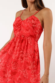 DRESSES @Destiny Midi Dress - Red