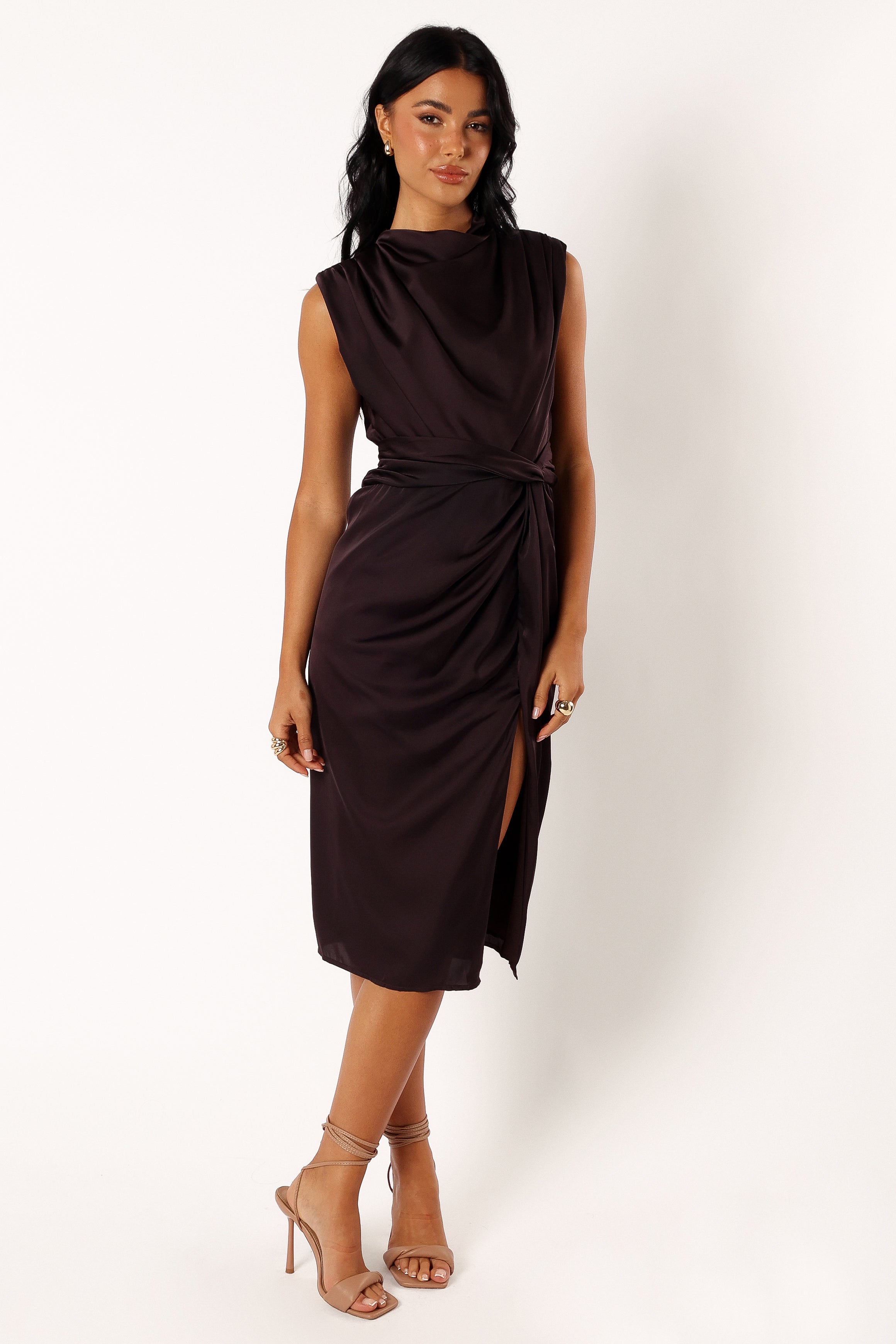 DRESSES Dina Midi Dress - Black Coffee