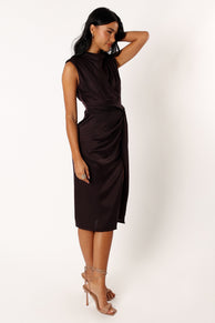DRESSES Dina Midi Dress - Black Coffee