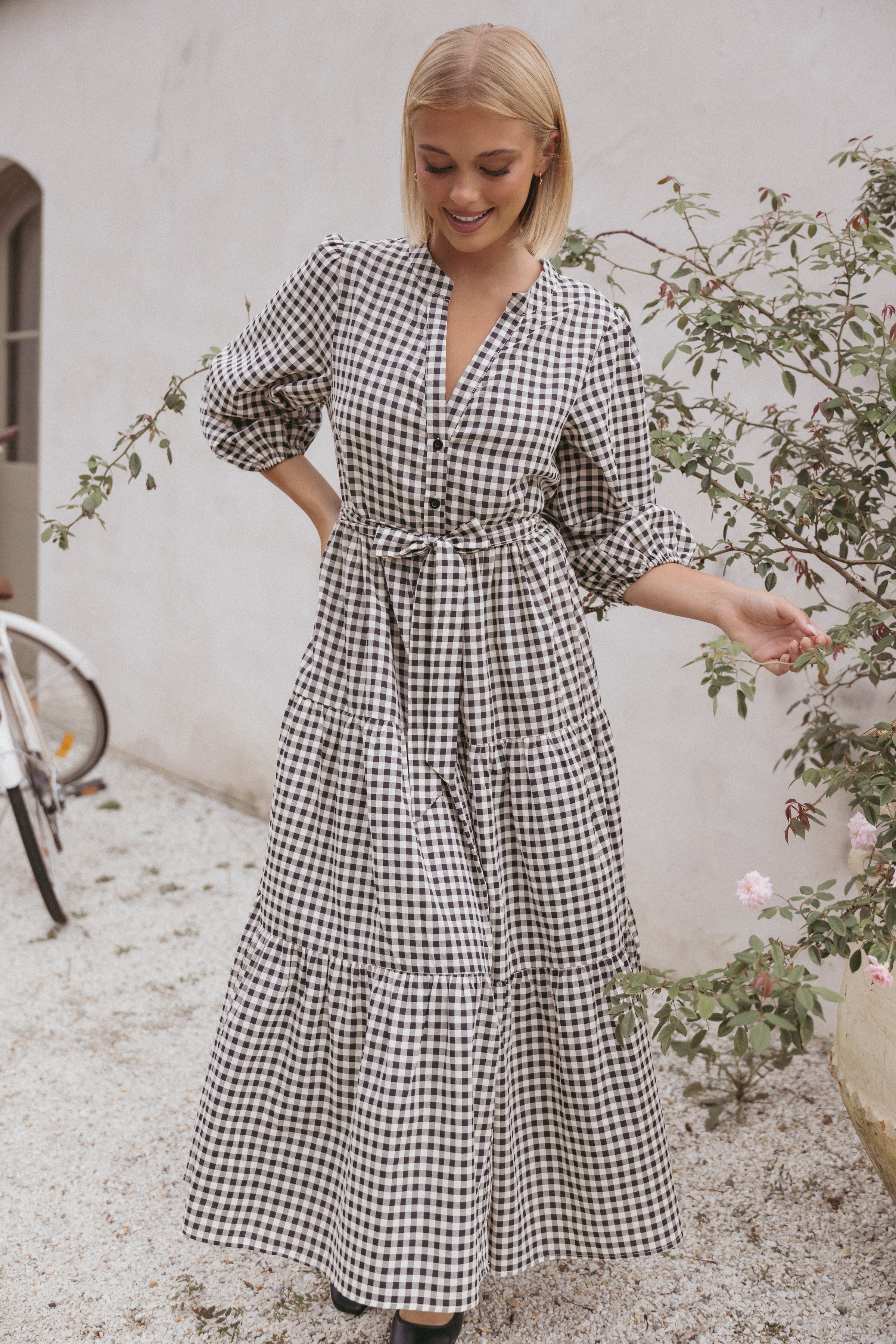 DRESSES Dixon Maxi Dress - Black Cream Gingham