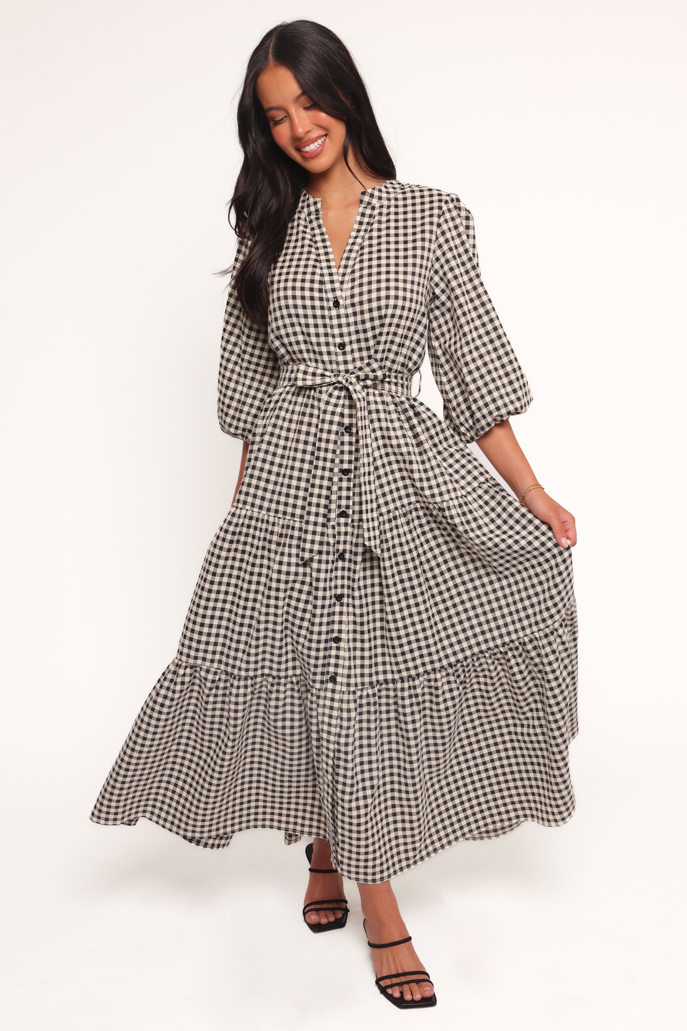 DRESSES Dixon Maxi Dress - Black Cream Gingham