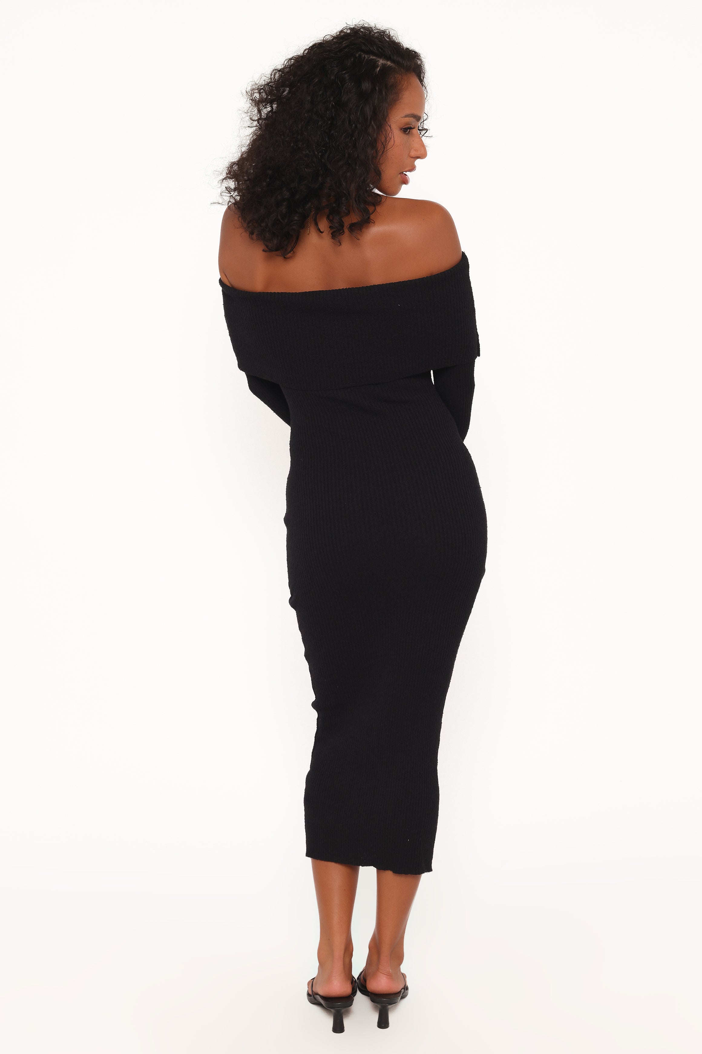 DRESSES Domitia Off Shoulder Knit Dress - Black