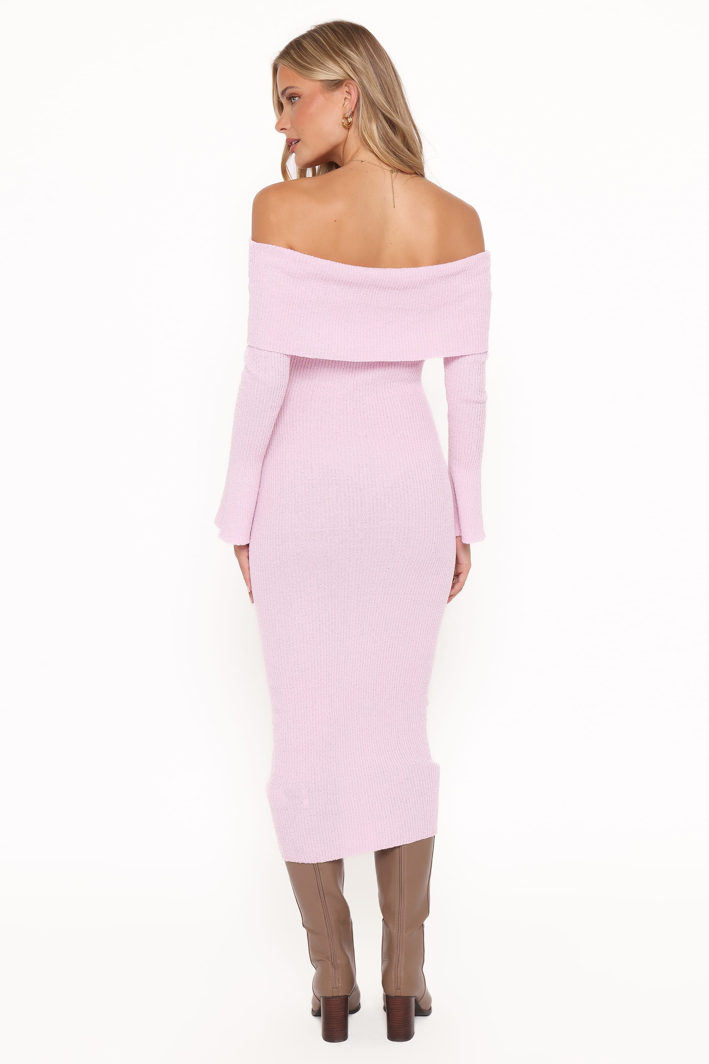 DRESSES Domitia Off Shoulder Knit Dress - Purple