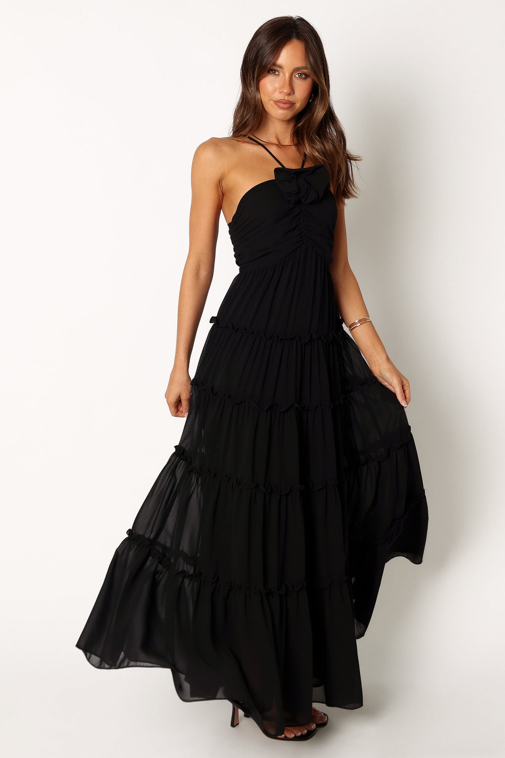 DRESSES @Dottie Halterneck Maxi Dress - Black