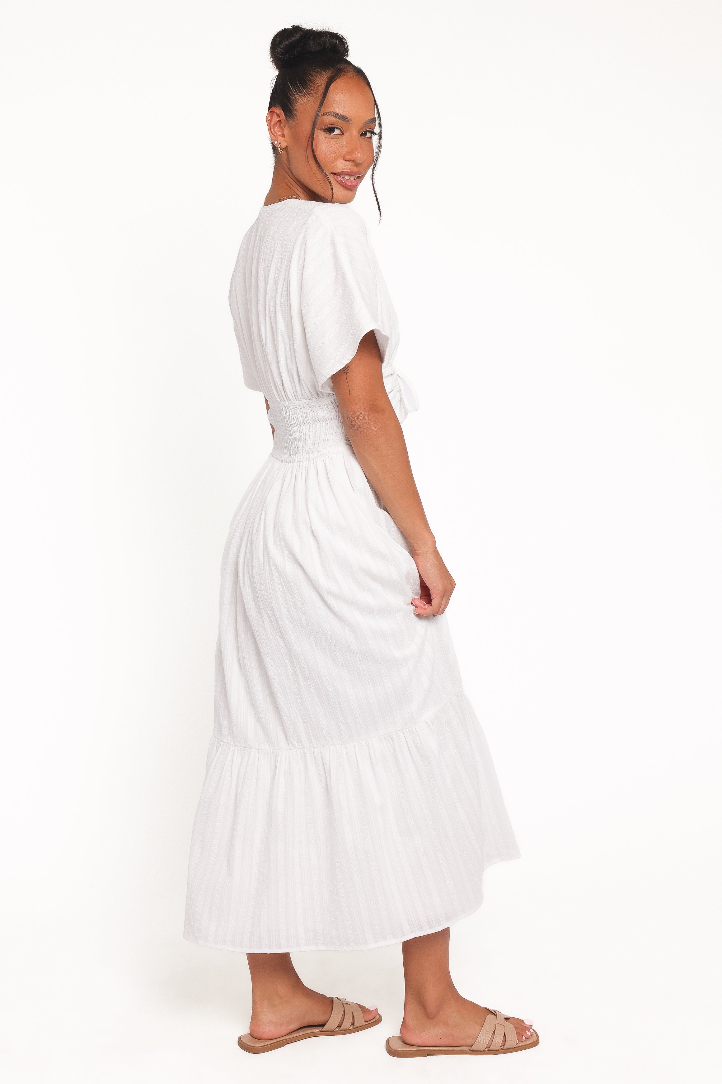 DRESSES Edel Short Sleeve Maxi Dress - White