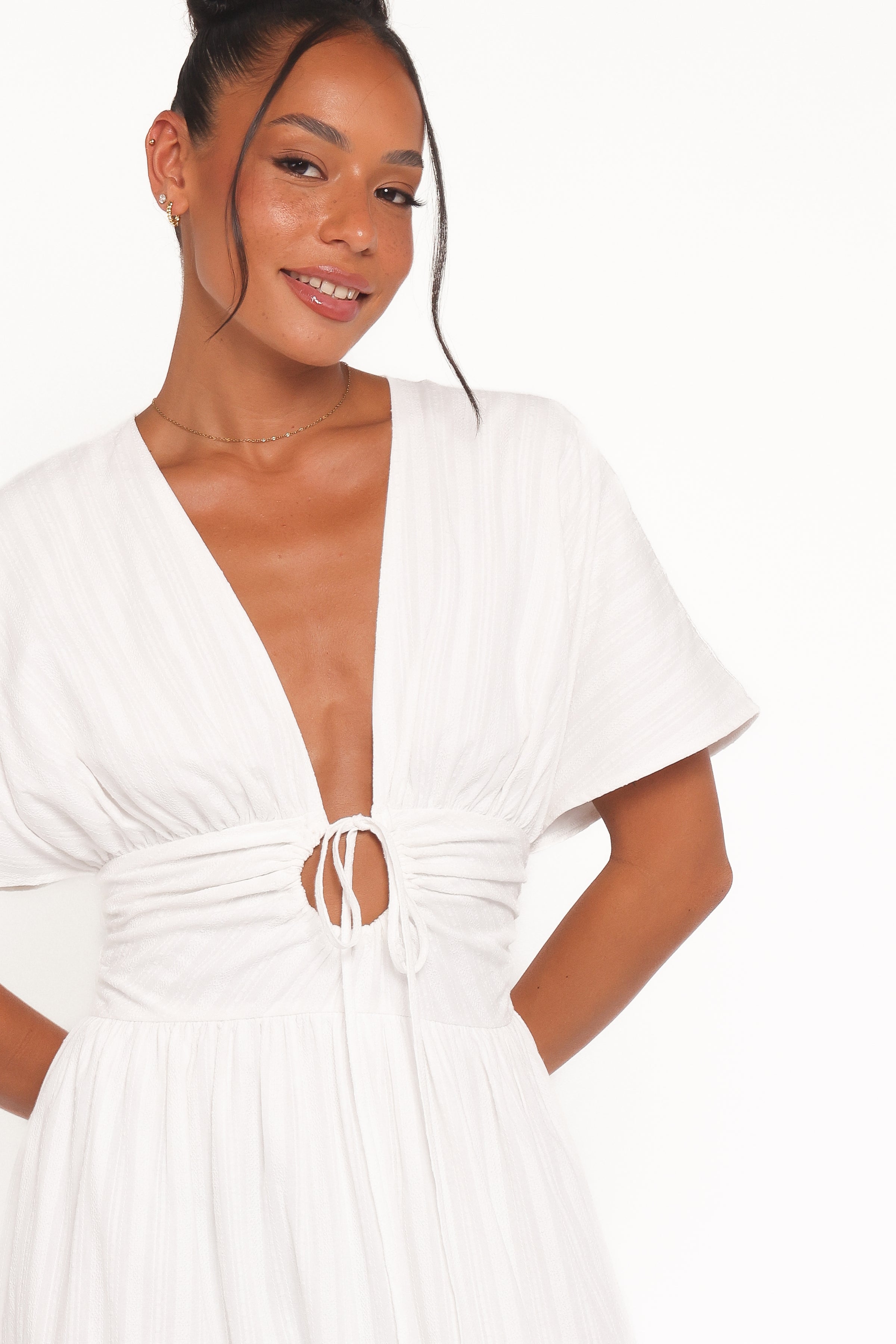 DRESSES Edel Short Sleeve Maxi Dress - White