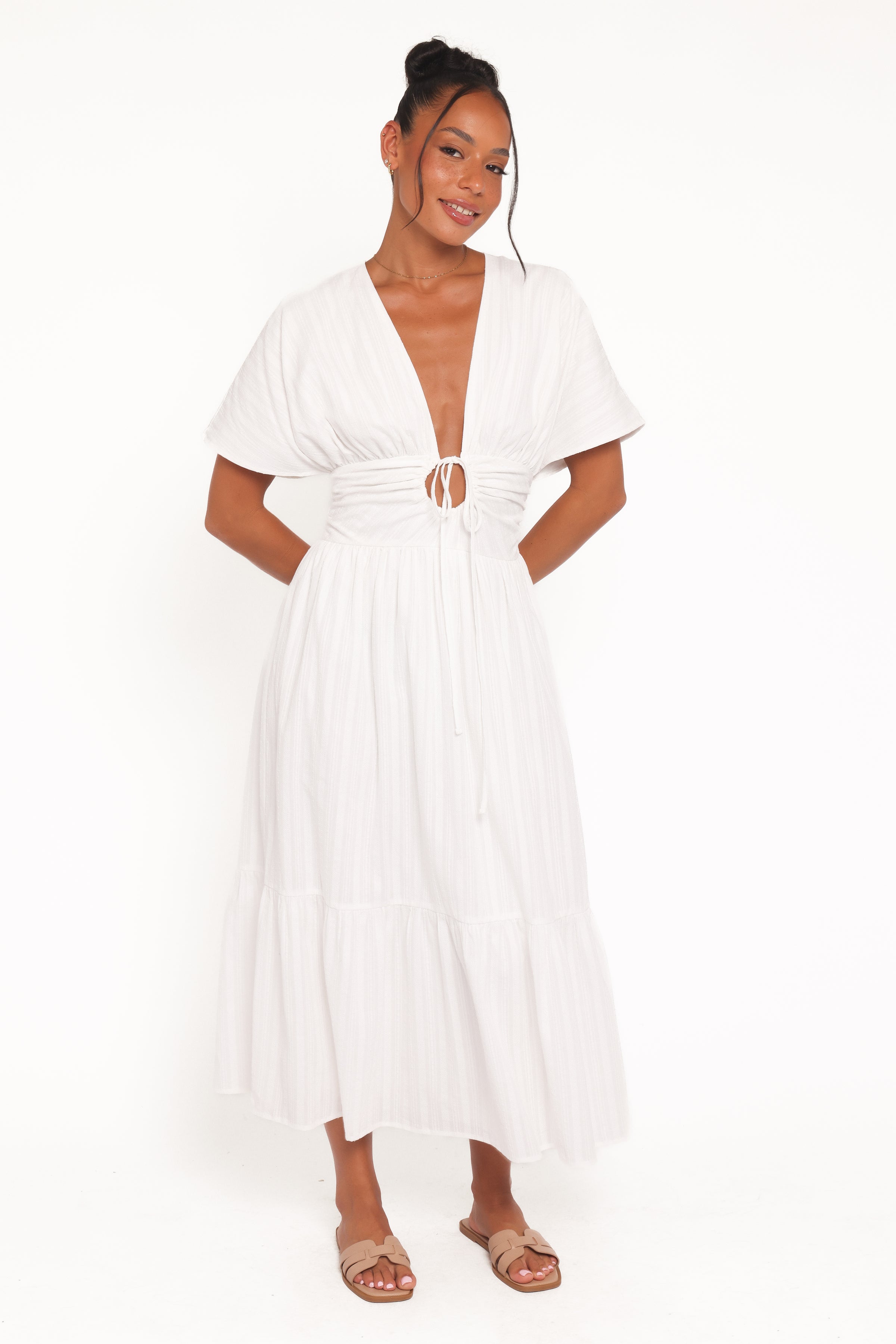 DRESSES Edel Short Sleeve Maxi Dress - White