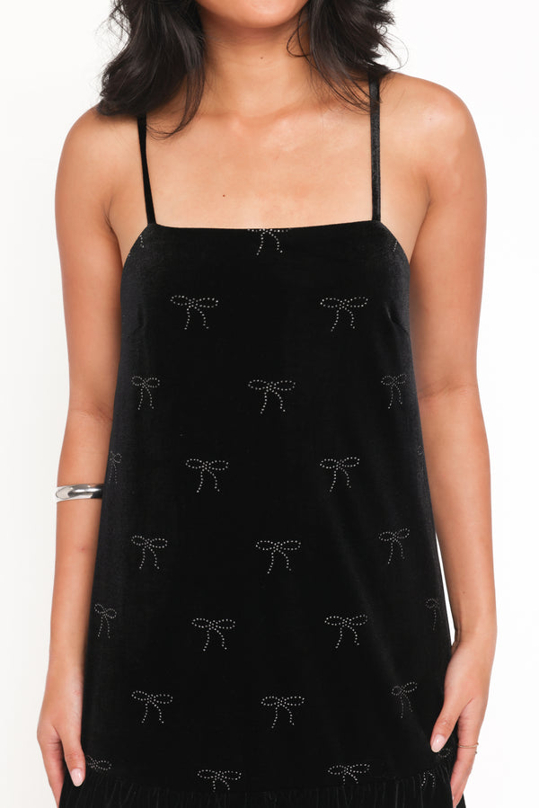 DRESSES Eileen Mini Dress - Black Velvet