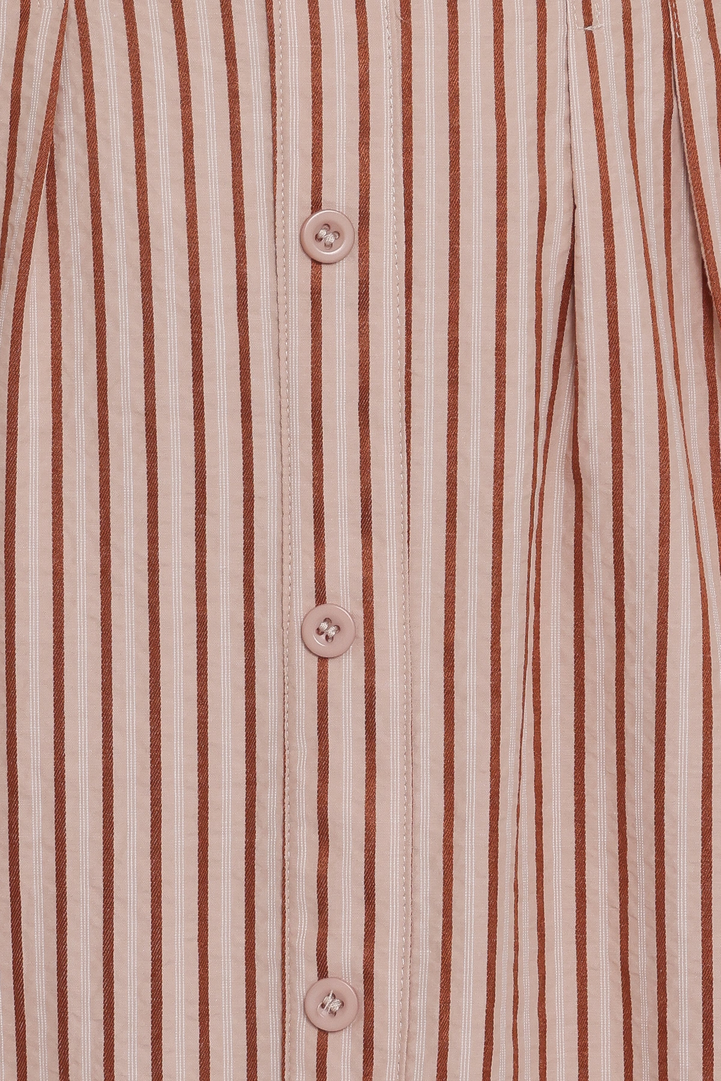 DRESSES Eilis Short Sleeve Button Down Maxi Dress - Brown Stripe