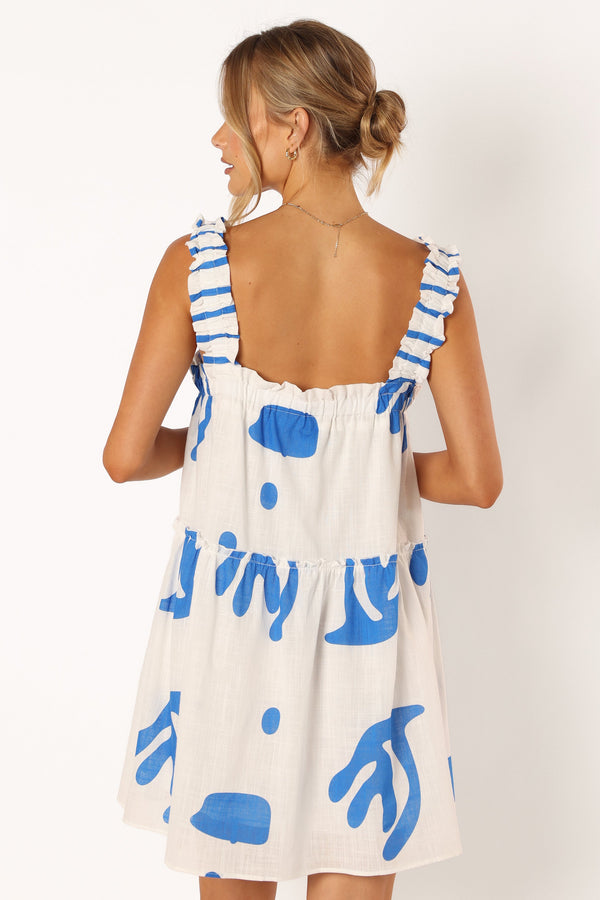 DRESSES @Elena Mini Dress - Blue Print