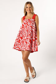 DRESSES @Elena Mini Dress - Red Floral (hold for V Day)