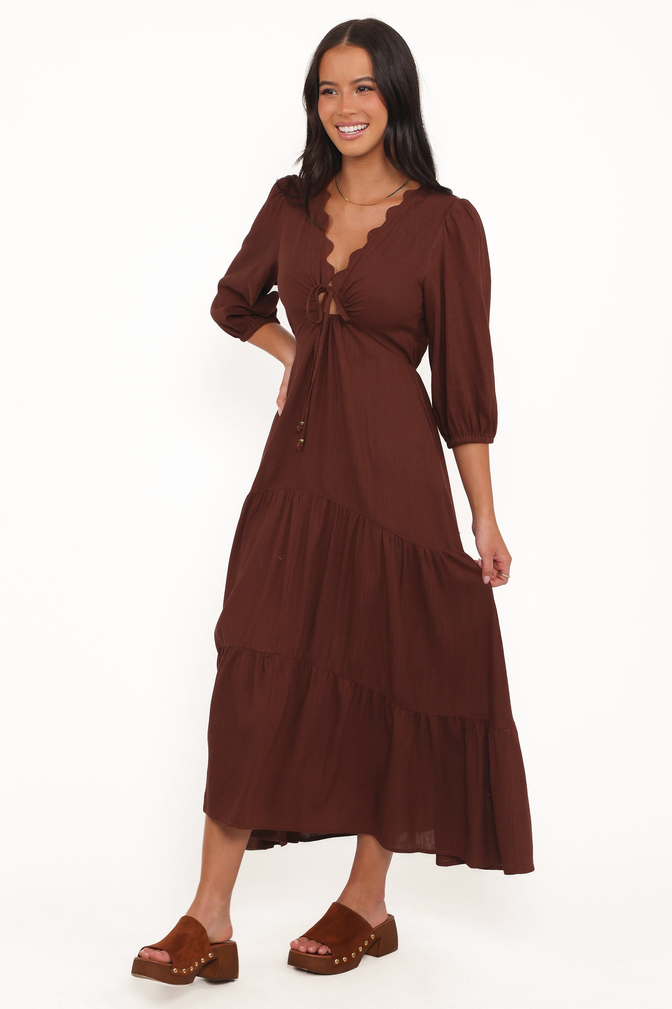 DRESSES Eleonara Midi Dress - Chocolate