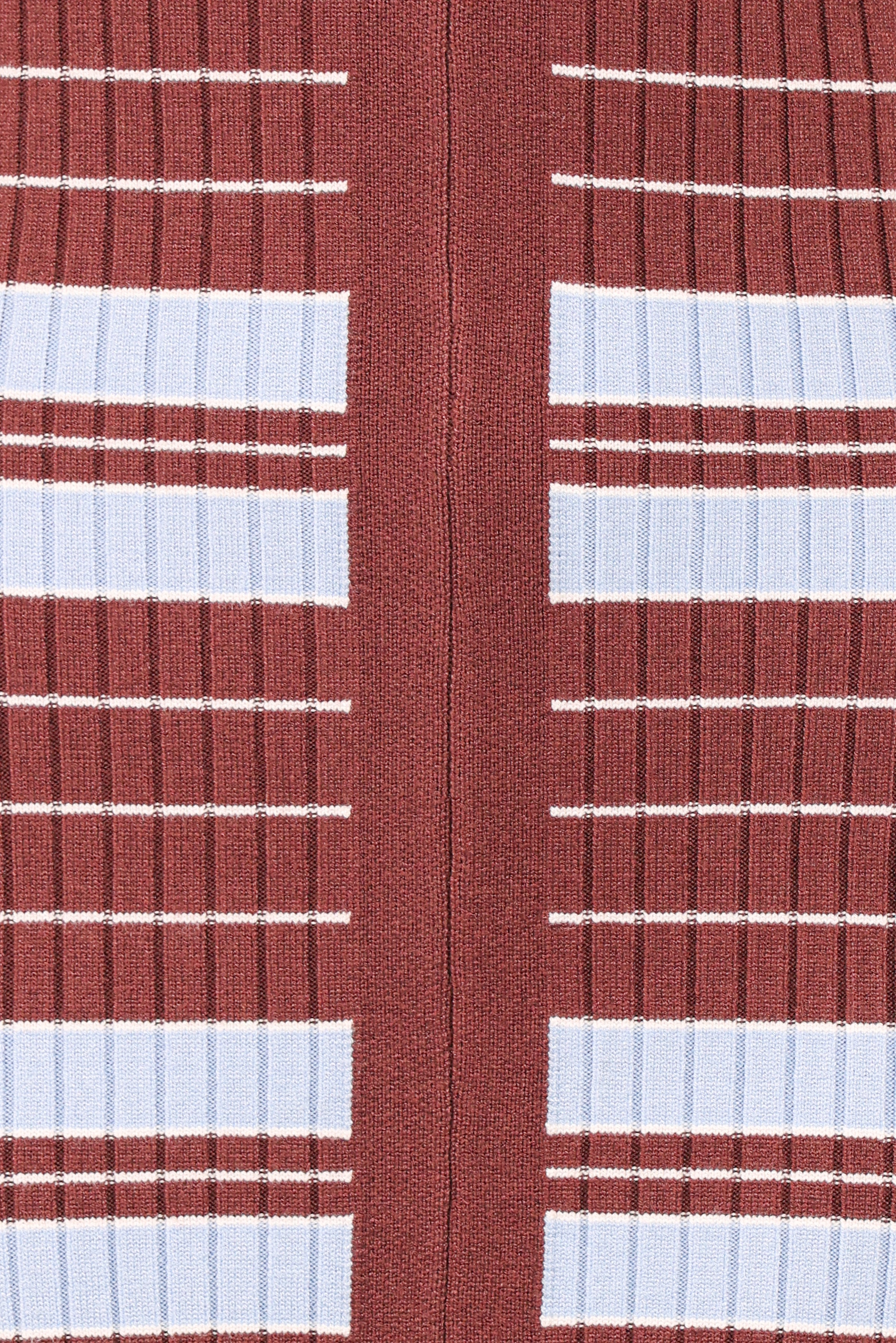 DRESSES Eliana Long Sleeve Midi Dress - Brown Blue Stripe