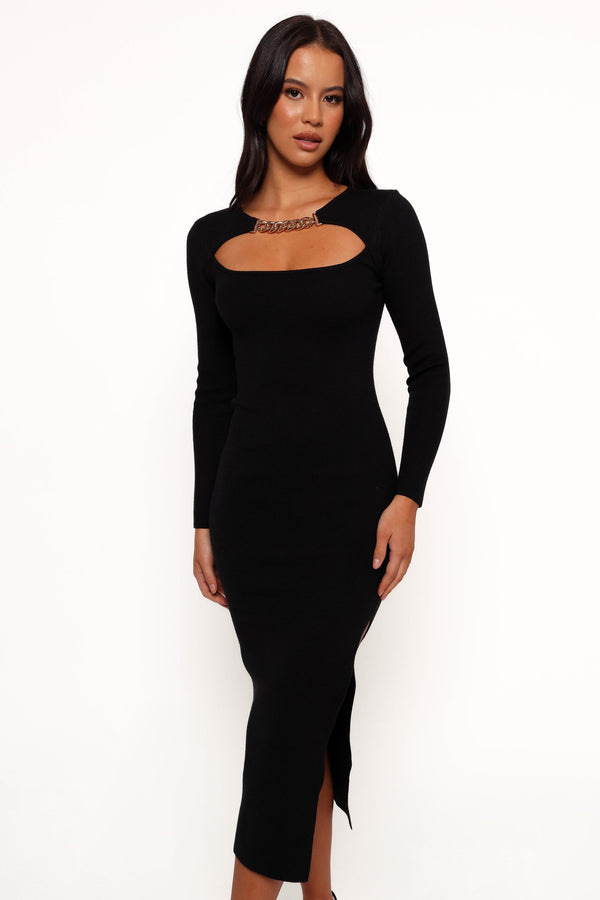 DRESSES Elissa Long Sleeve Midi Dress - Black