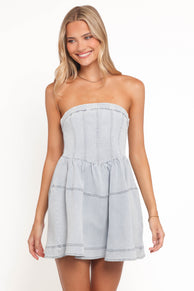 DRESSES Ellen Strapless Mini Dress - Light Denim