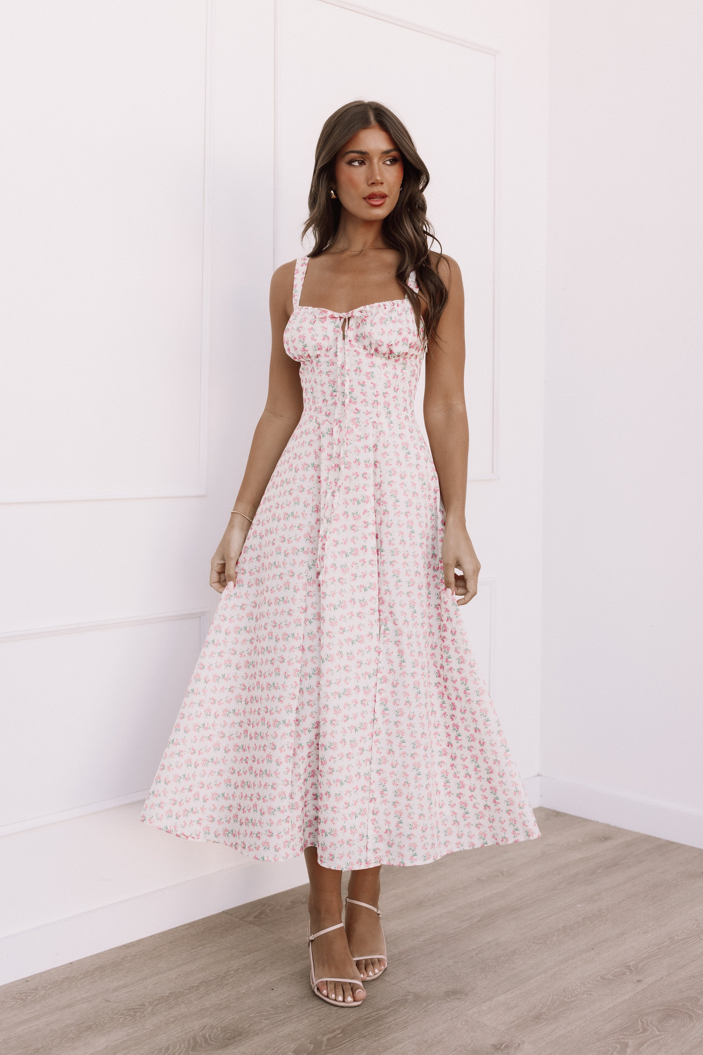 DRESSES Elodie Midi Dress - Pink Floral