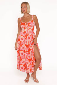 DRESSES Elodie Midi Dress - Red Floral