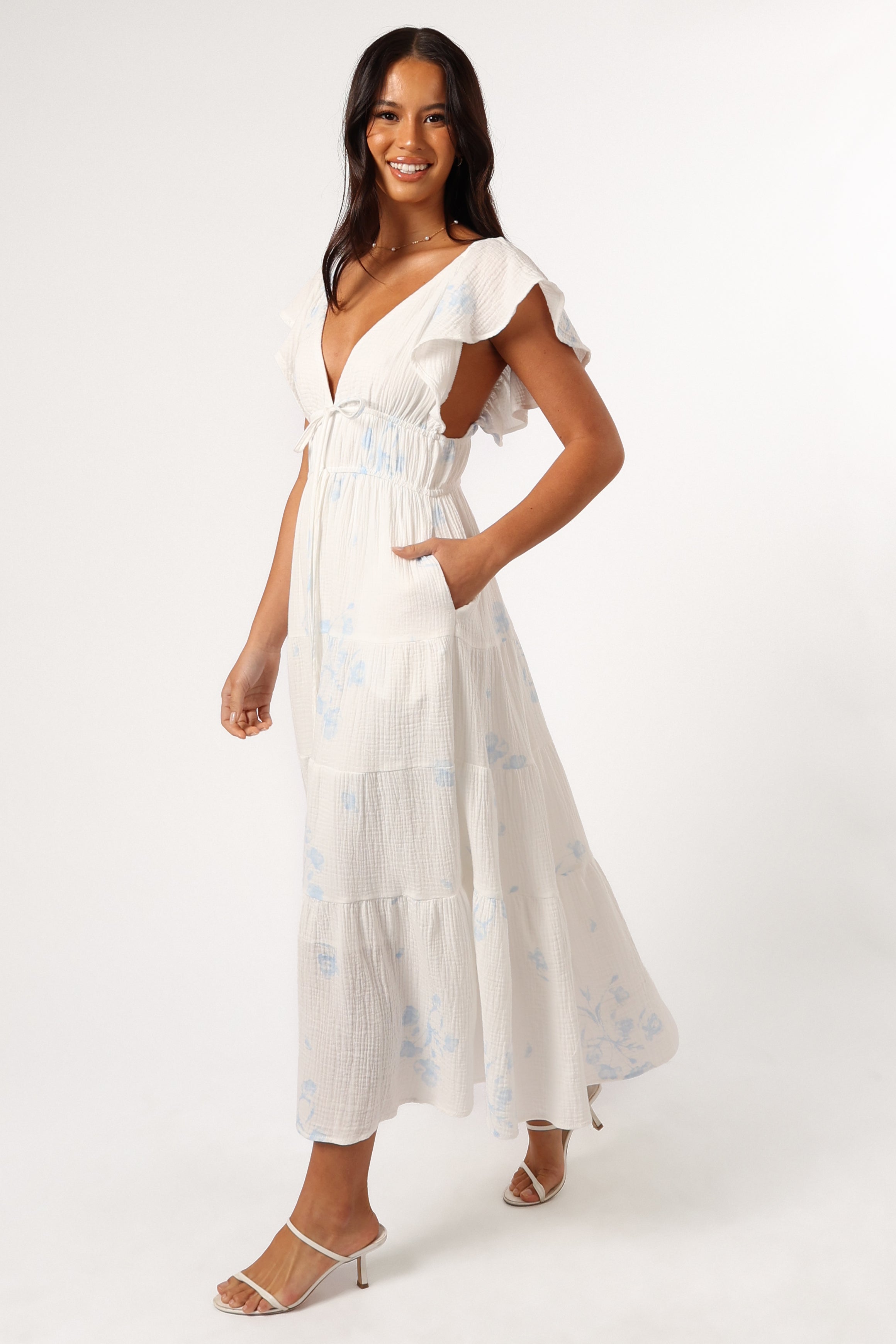 DRESSES @Elowen Midi Dress - Off White