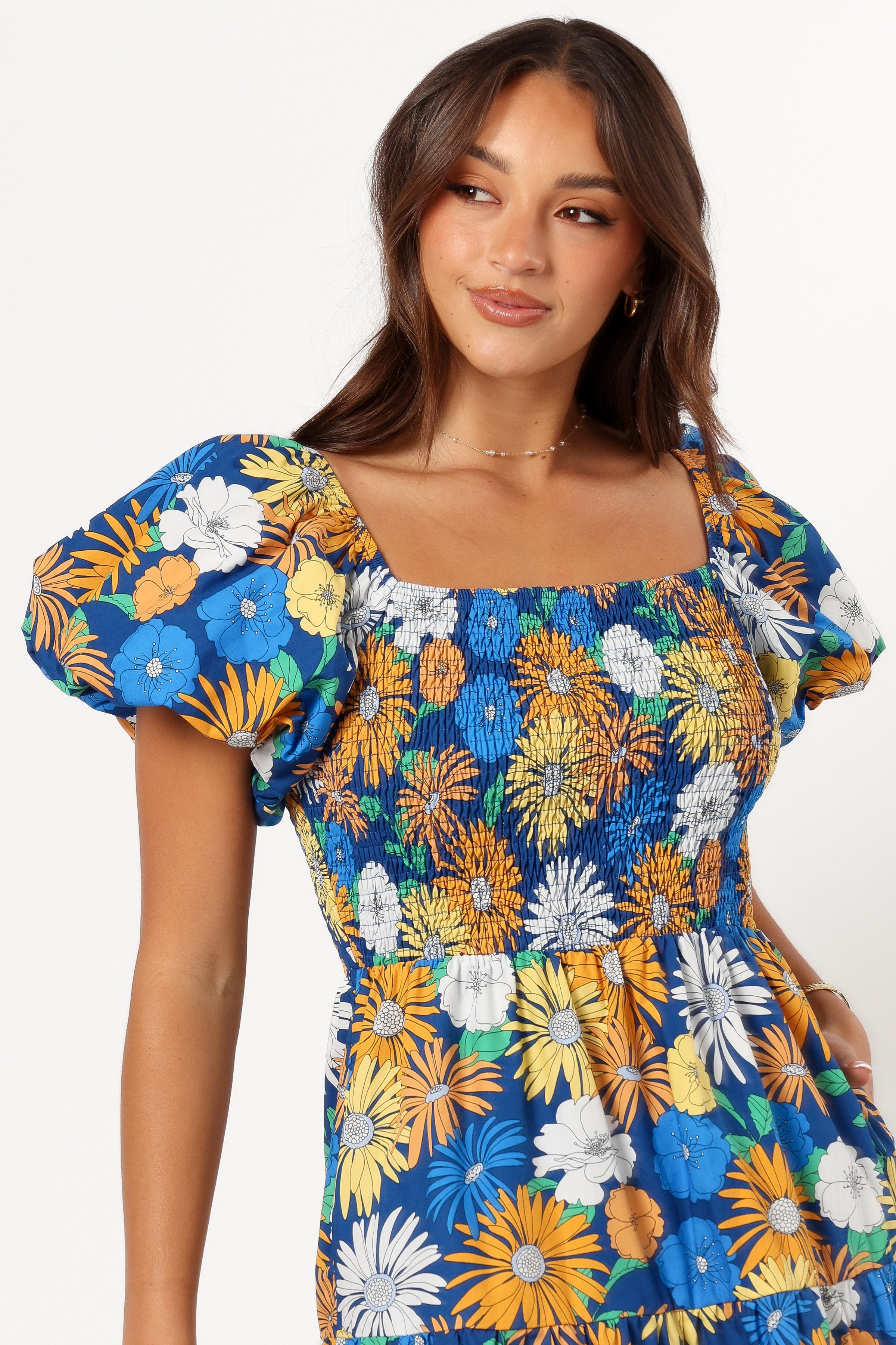 DRESSES Elsie Short Sleeve Maxi Dress - Denim Blue