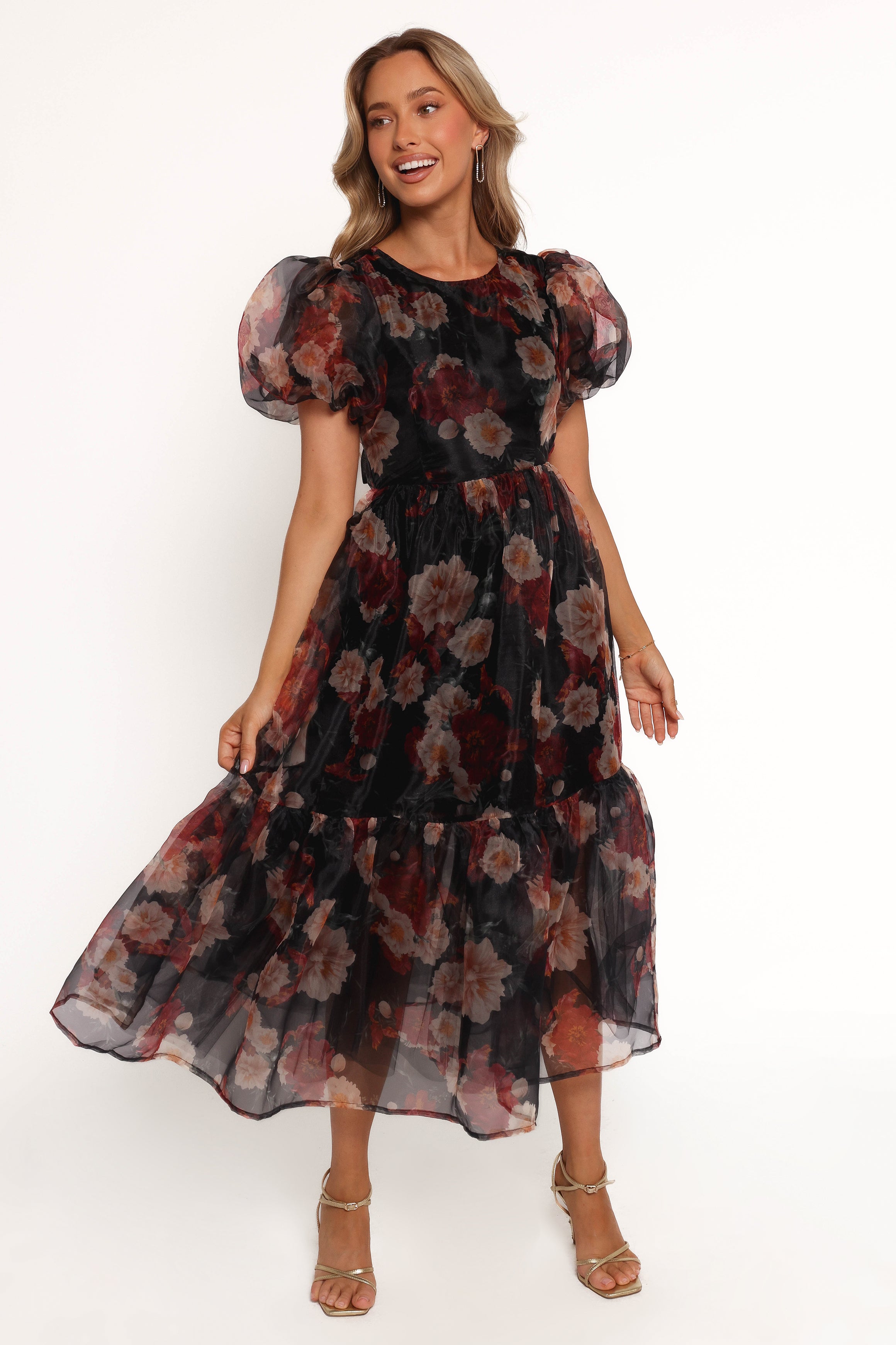 DRESSES Elspeth Midi Dress - Black Floral