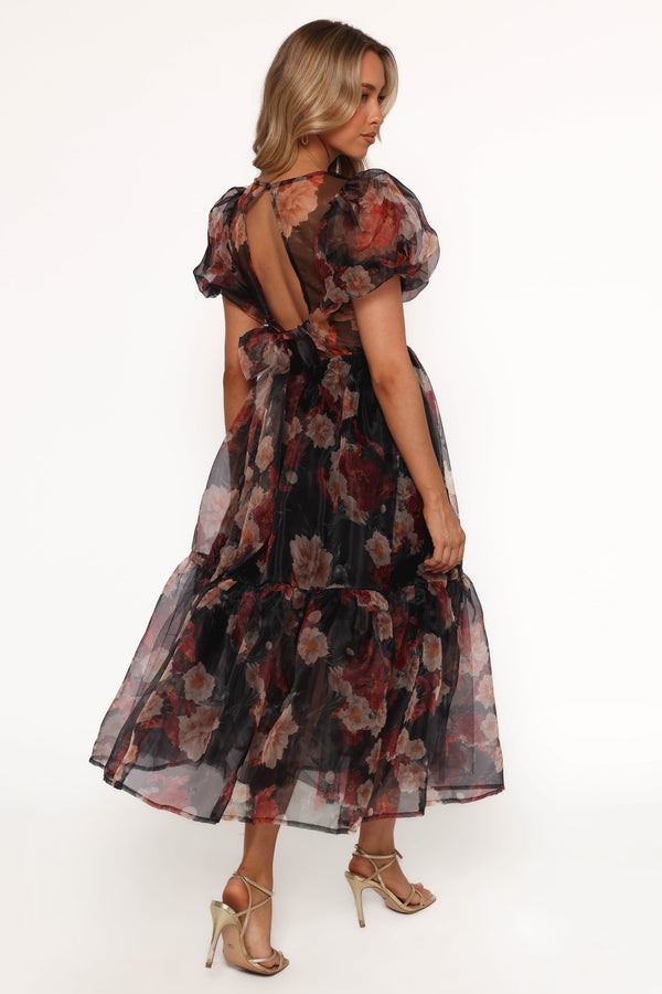 DRESSES Elspeth Midi Dress - Black Floral