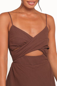 DRESSES Elvina Midi Dress - Brown