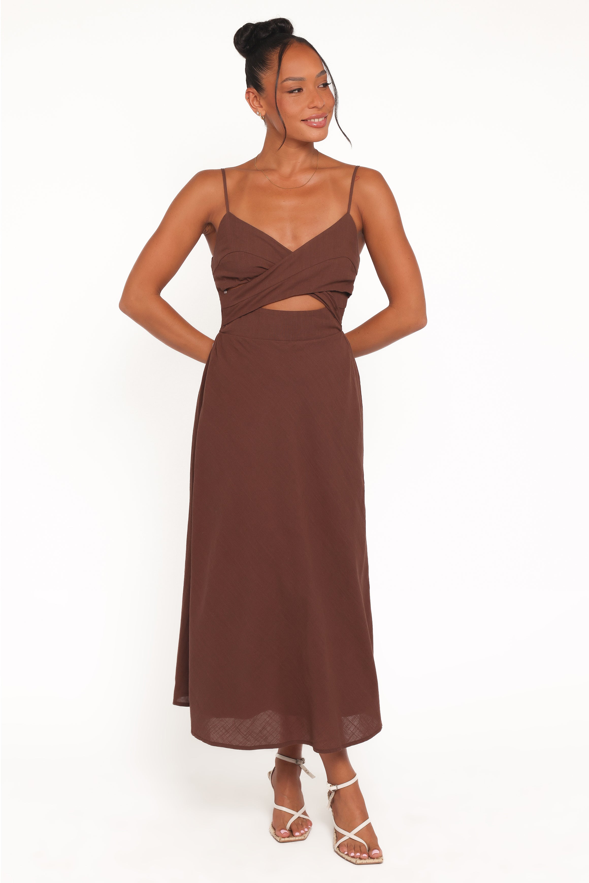DRESSES Elvina Midi Dress - Brown