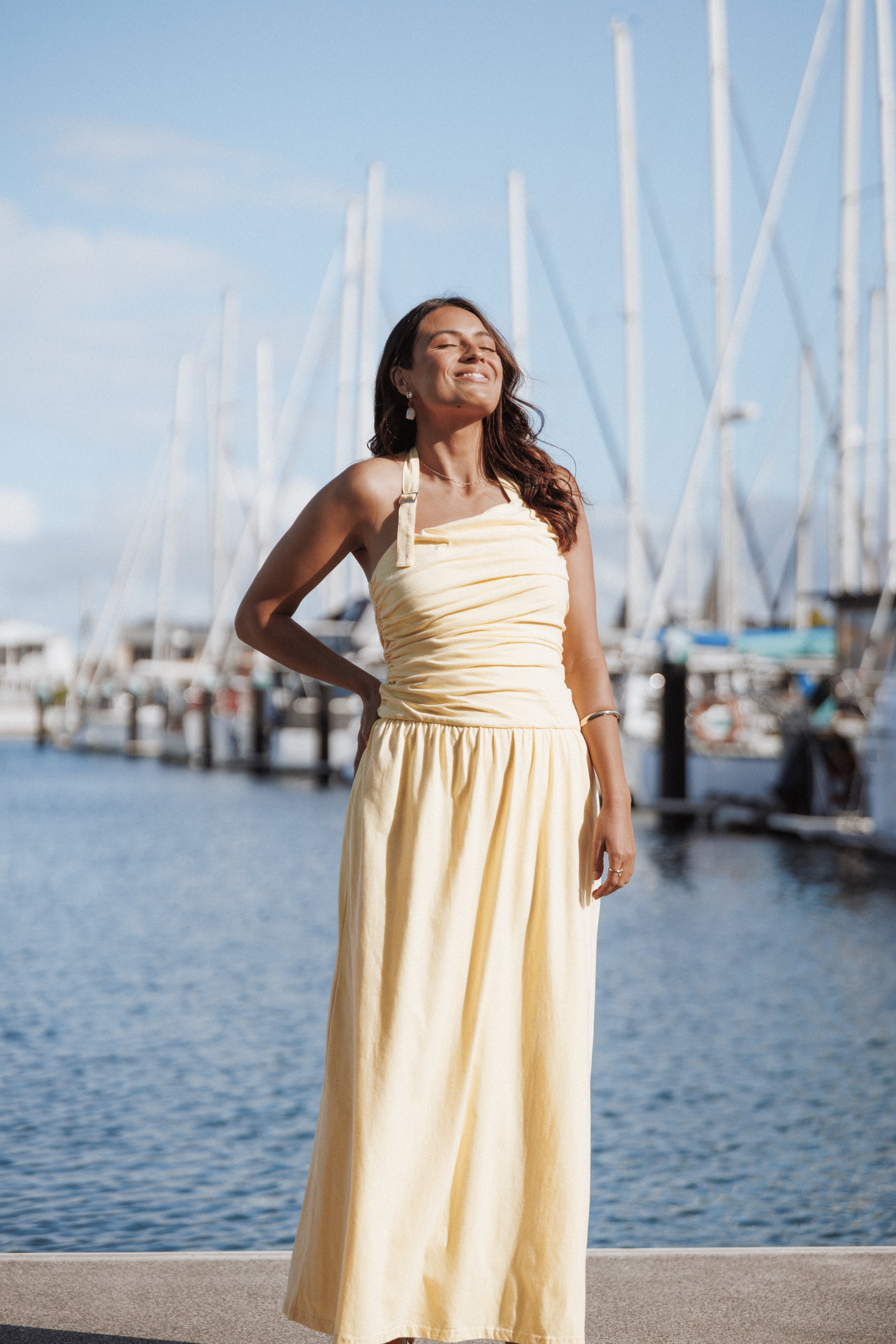 DRESSES Emalia Halter Maxi Dress - Pale Yellow