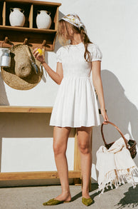 DRESSES Emari Puff Sleeve Mini Dress - White