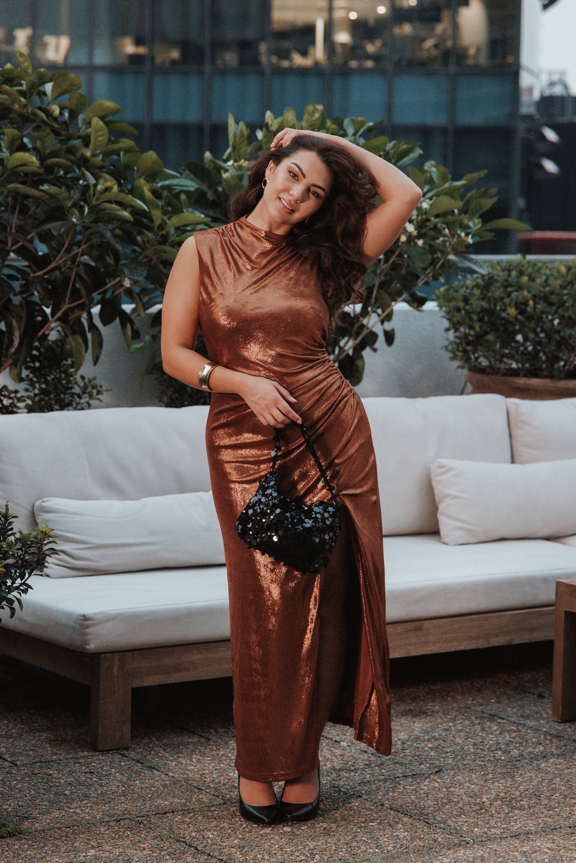 DRESSES Emerie Sleeveless Metallic Maxi - Bronze