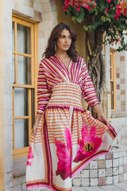 DRESSES Emilia Long Sleeve Maxi Dress - Pink Stripe