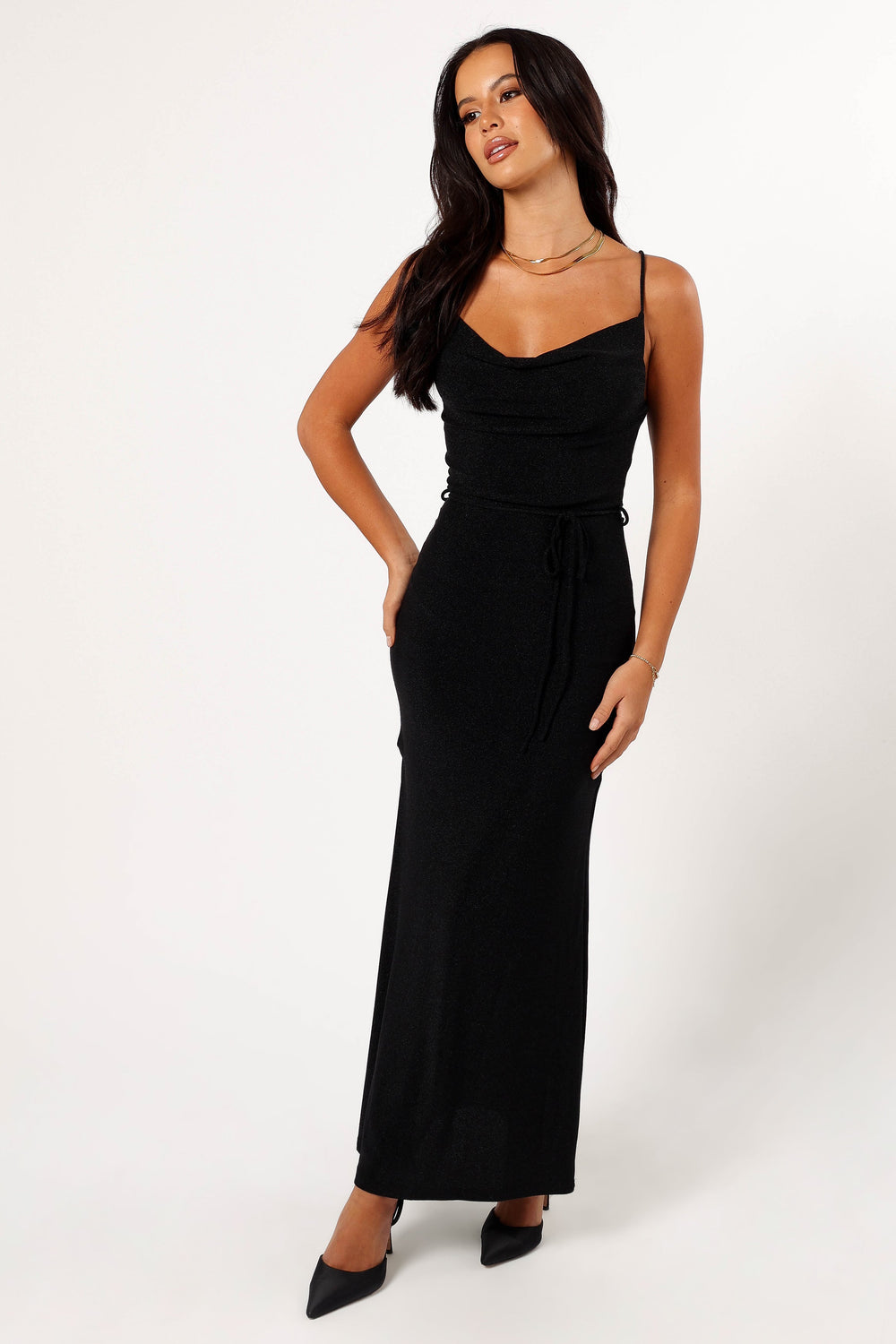 Shop Formal Dress - Emily Midi Dress - Black fifth image