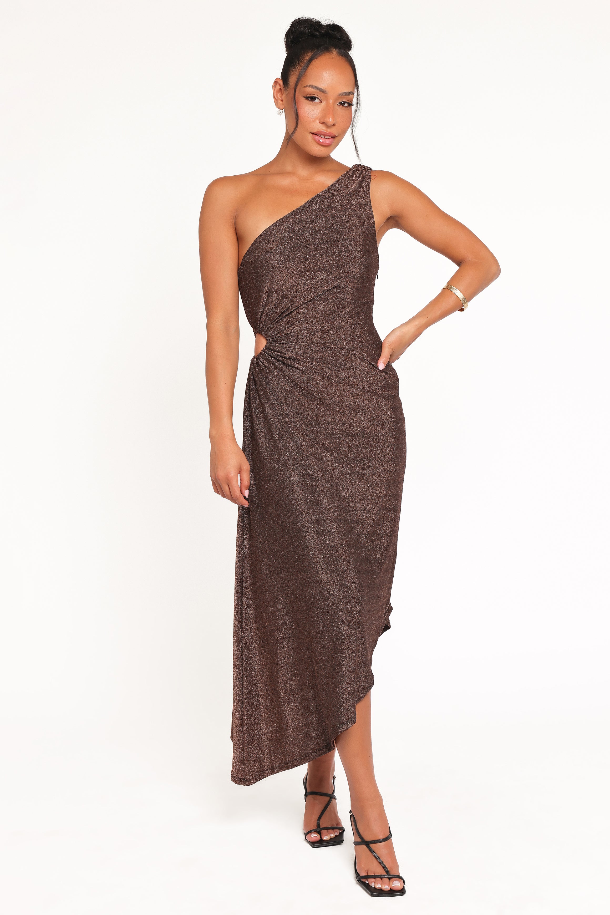 DRESSES Emma One Shoulder Midi Dress - Vintage Gold