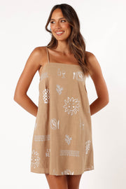 DRESSES @Emmerson Mini Dress - Tan White