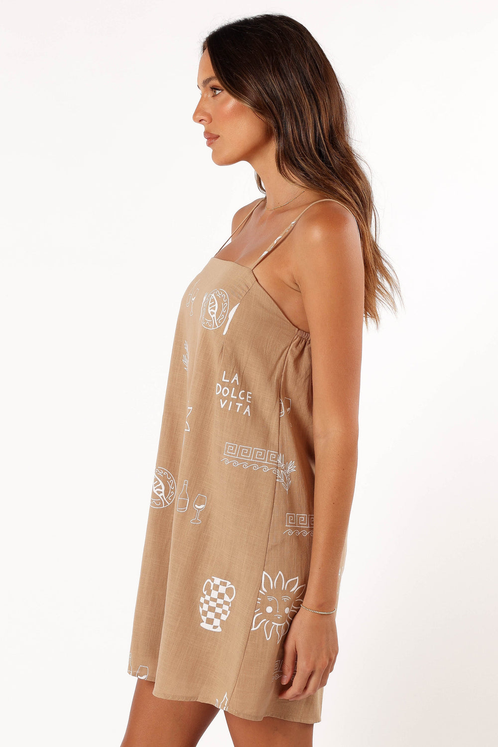 DRESSES @Emmerson Mini Dress - Tan White