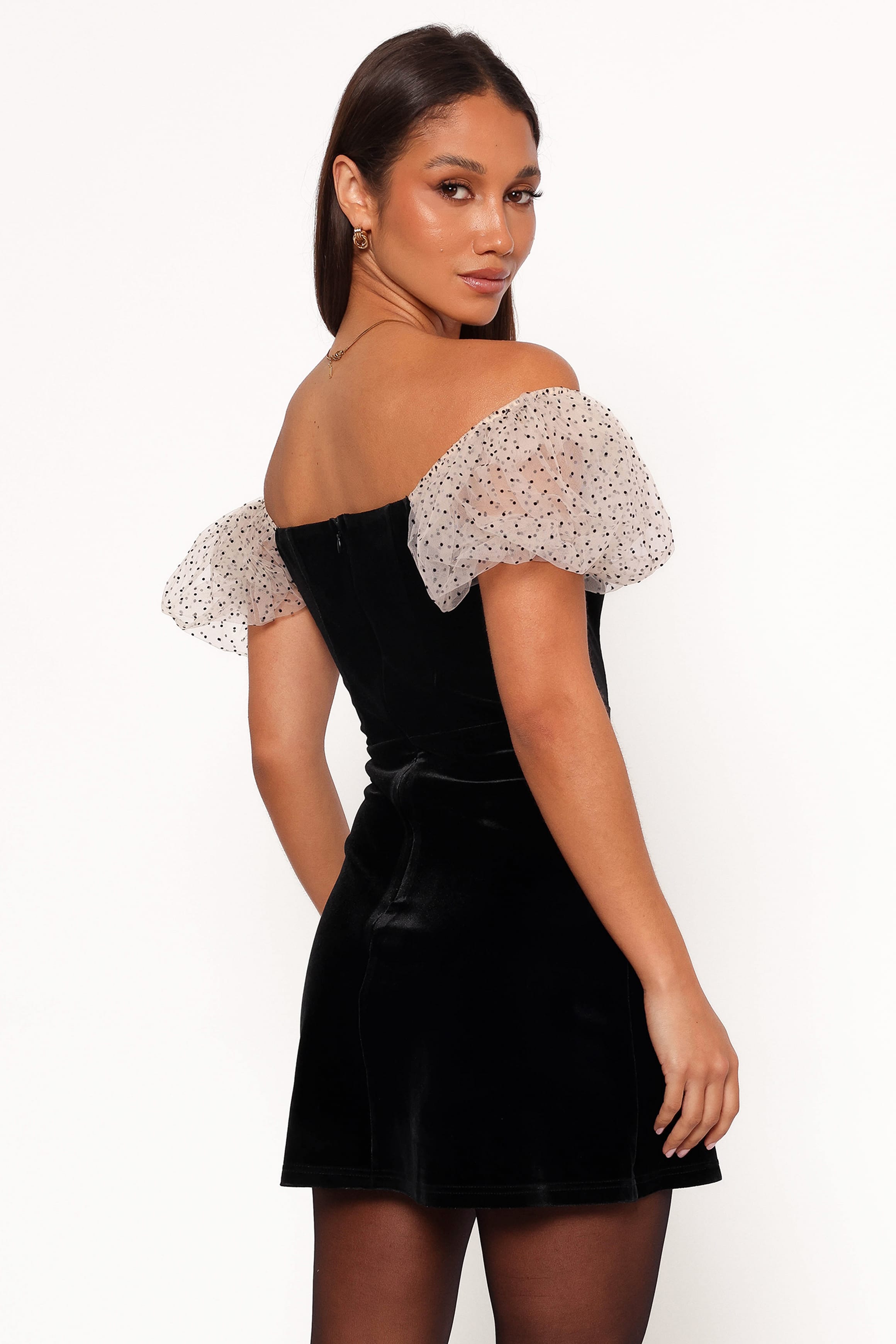 DRESSES Ennette Velvet Mini Dress - Black