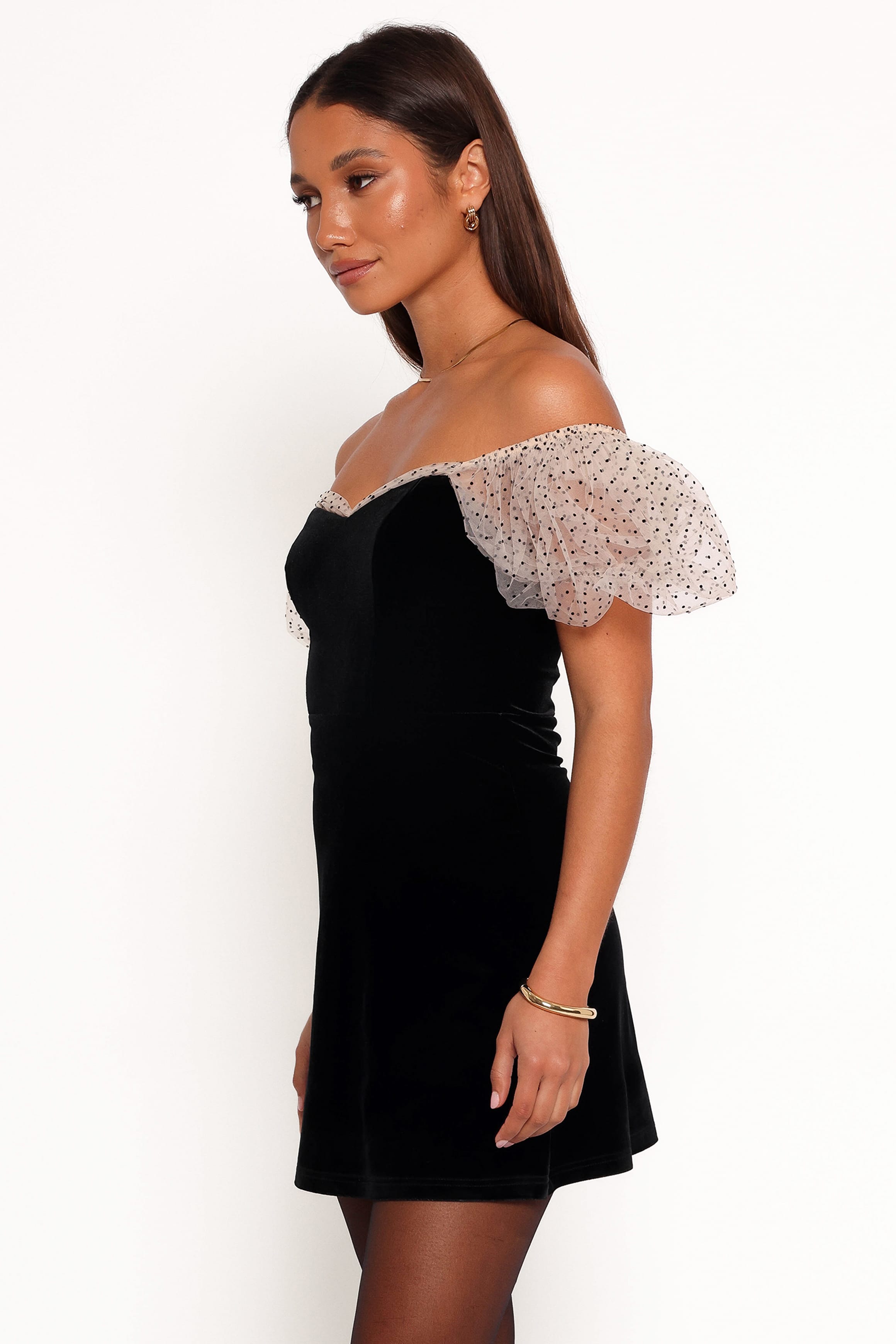 DRESSES Ennette Velvet Mini Dress - Black