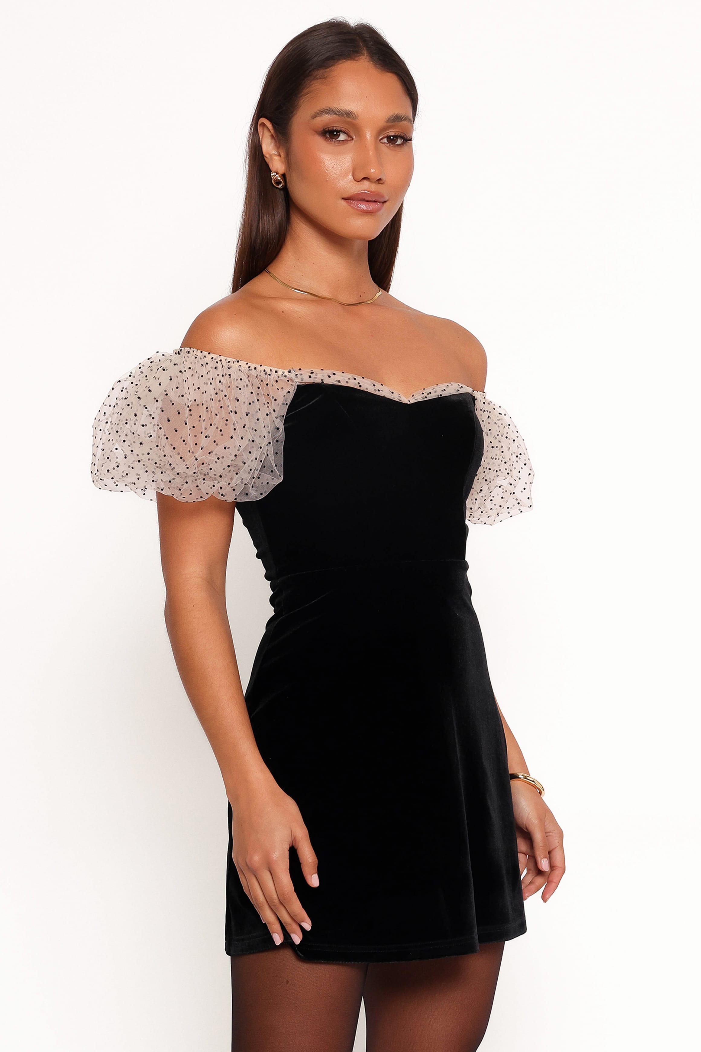 DRESSES Ennette Velvet Mini Dress - Black