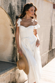 DRESSES @Enslee Midi Dress - Ivory